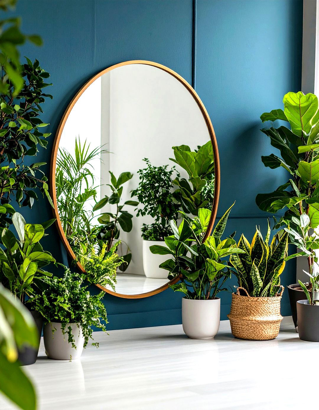 Mirror and Plant Reflection Displays - 24 Ways Decorating With Plants