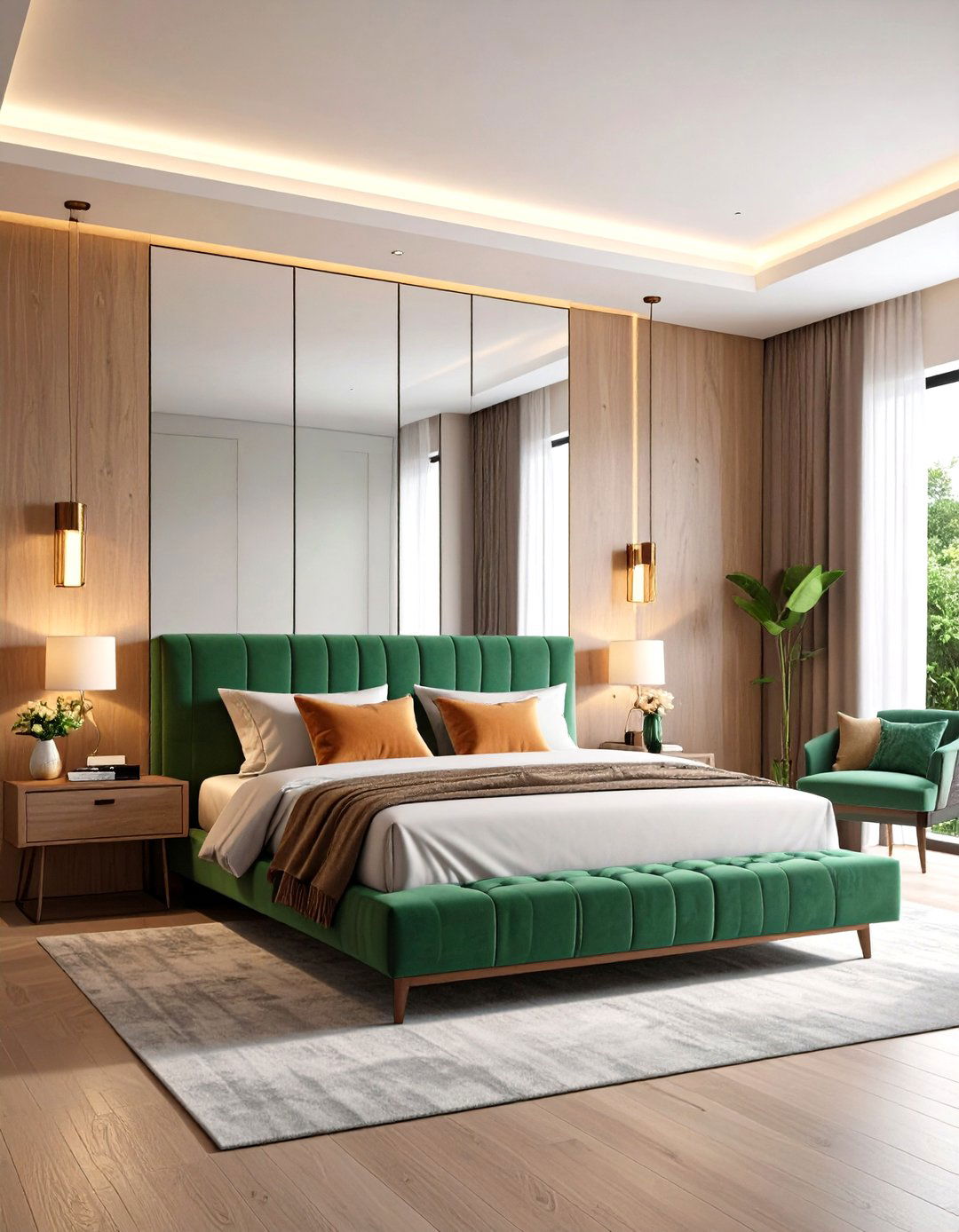 Mirrored Accent Wall Behind Headboard - 24 Bedroom Mirror Ideas