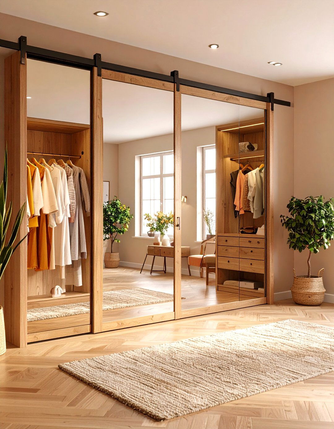 Mirrored Barn Door - 24 Barn Door Ideas