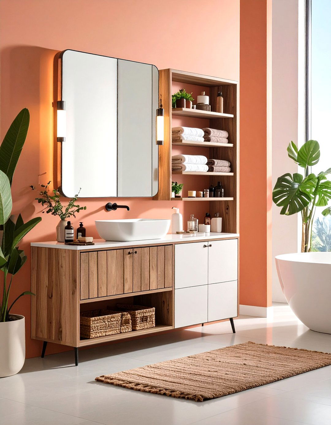 Mirrored Bathroom Cabinet with Interior Organization - 24 Bathroom Furniture Ideas