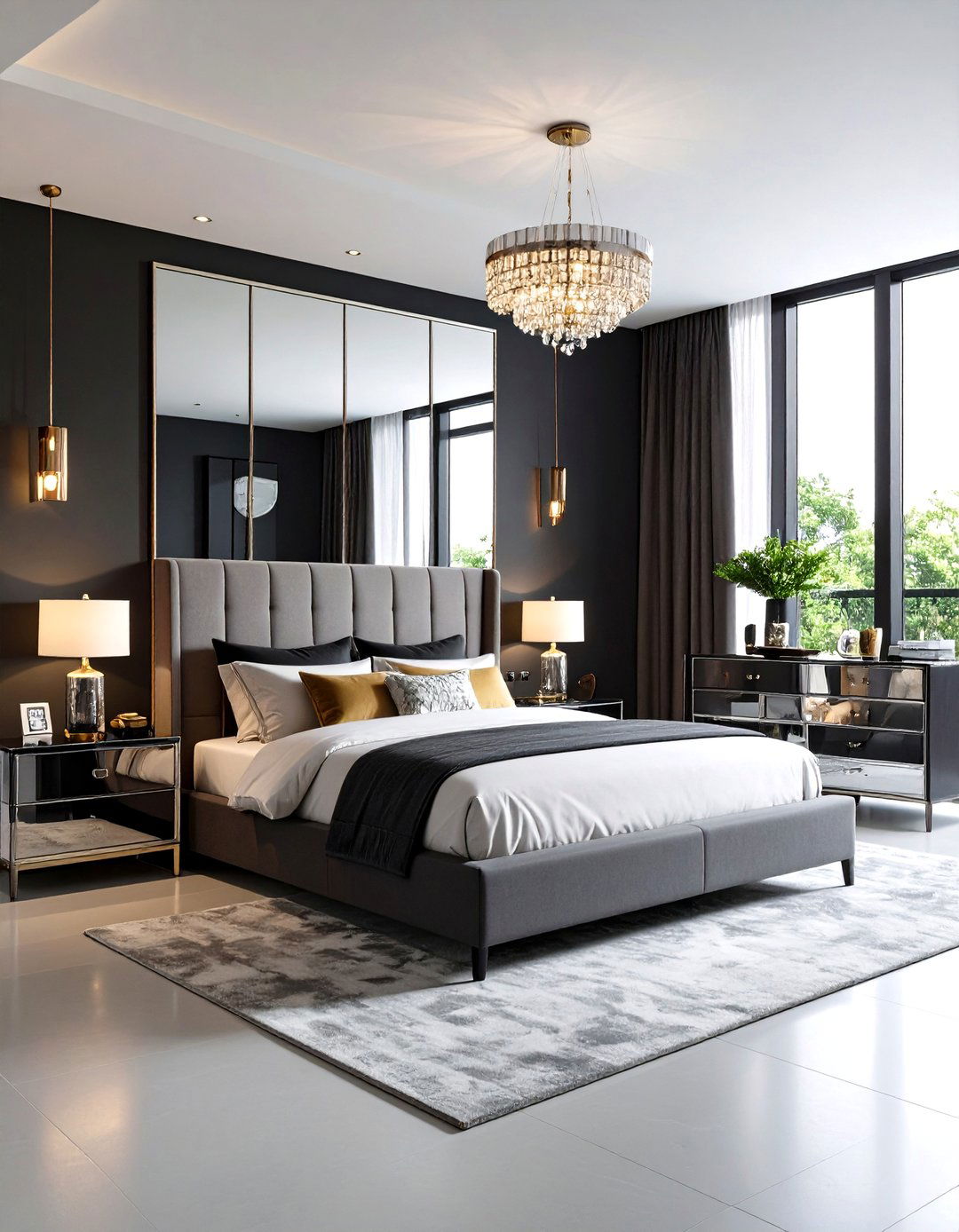 Mirrored Furniture Bedroom - 24 Black and Silver Bedroom Ideas