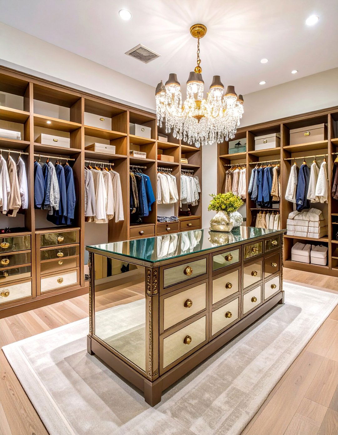 Mirrored Glamour Island - 24 Closet Island Ideas