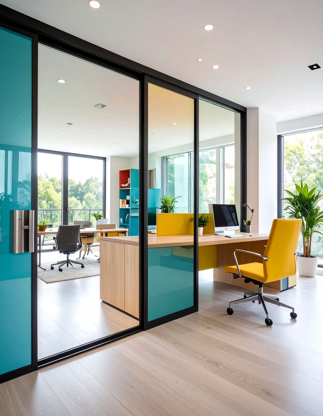 Mirrored Surface Door - 24 Home Office Door Ideas