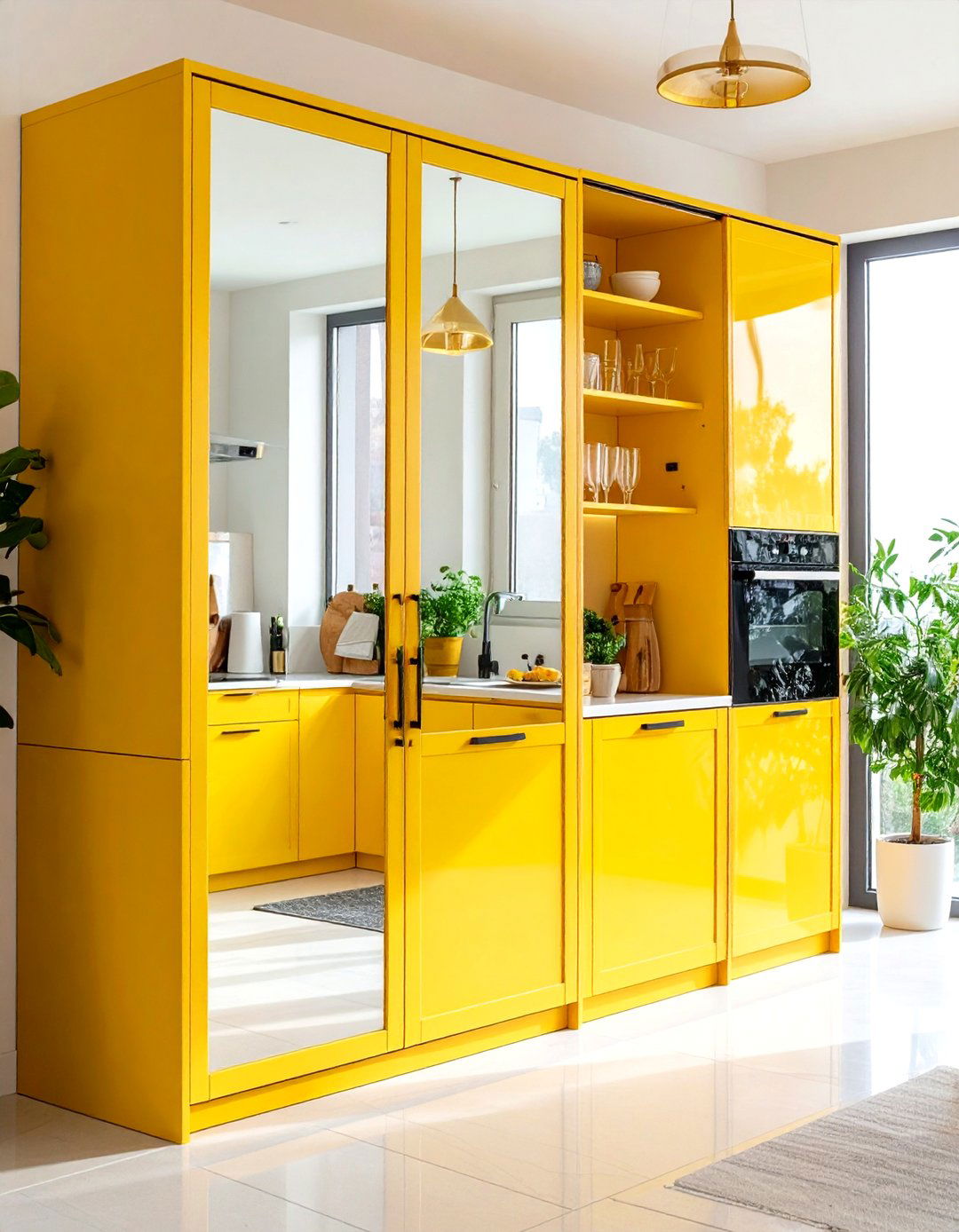 Mirrored Surface Treatment - 24 Pantry Door Ideas