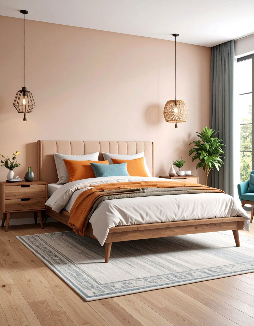 Mismatched Nightstand Bedroom Styling - 24 Asymmetrical Balance Interior Design Ideas