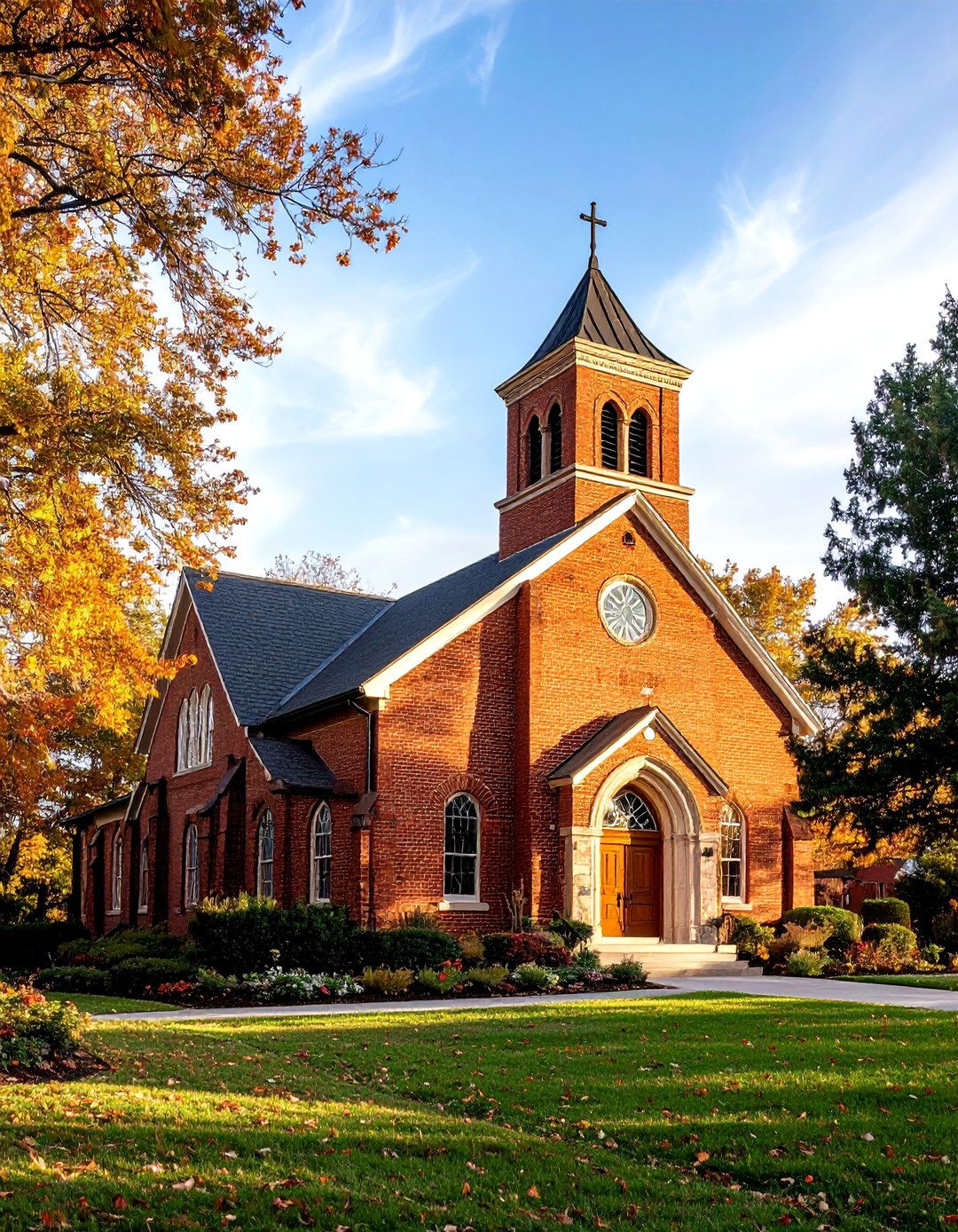 Mission Revival Brick Churches with Carved Stone Details - 24 Brick Houses With Stone Accents
