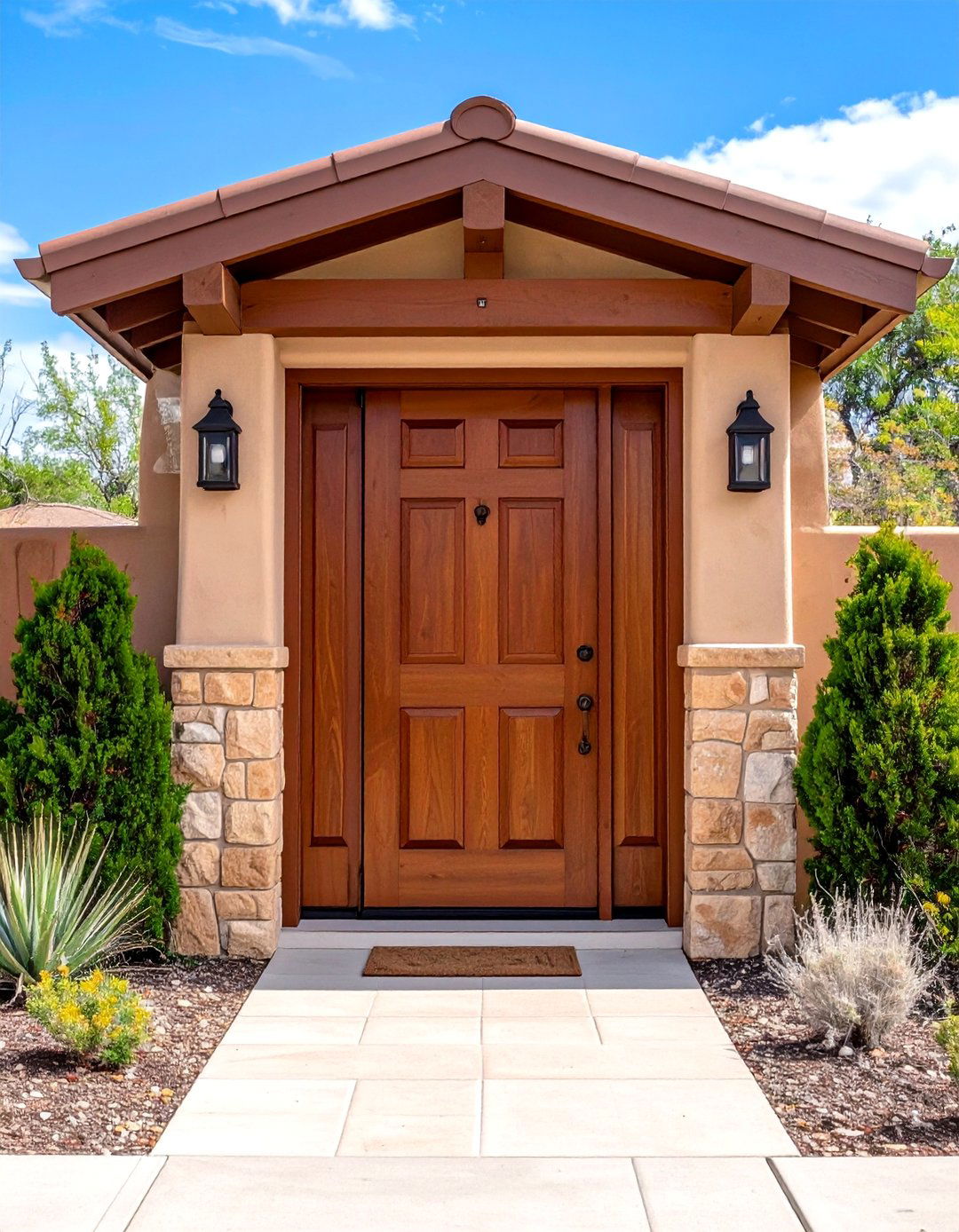 Mission Style Brown Entry Doors - 24 Brown Front Door Ideas