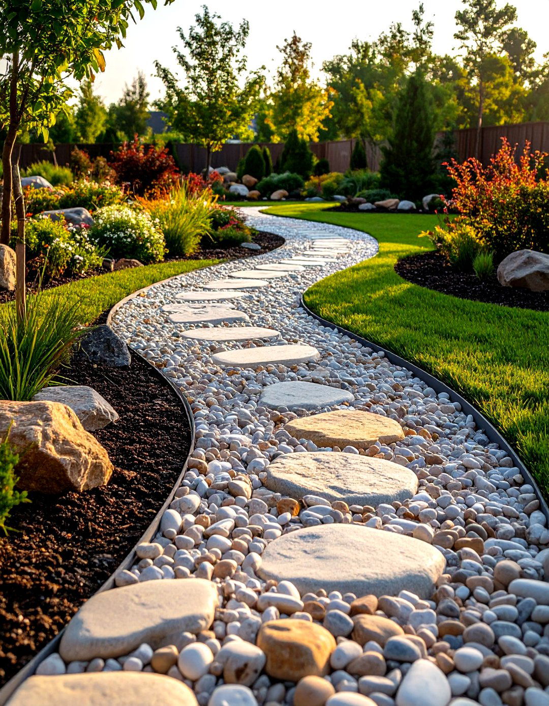 Mixed Aggregate Textural Pathway - 24 Rock Walkway Ideas