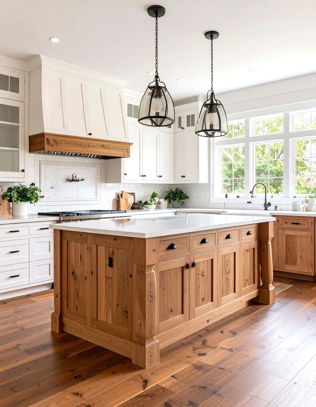 Mixed Cabinet Finish Combinations - 24 Country Kitchen Ideas