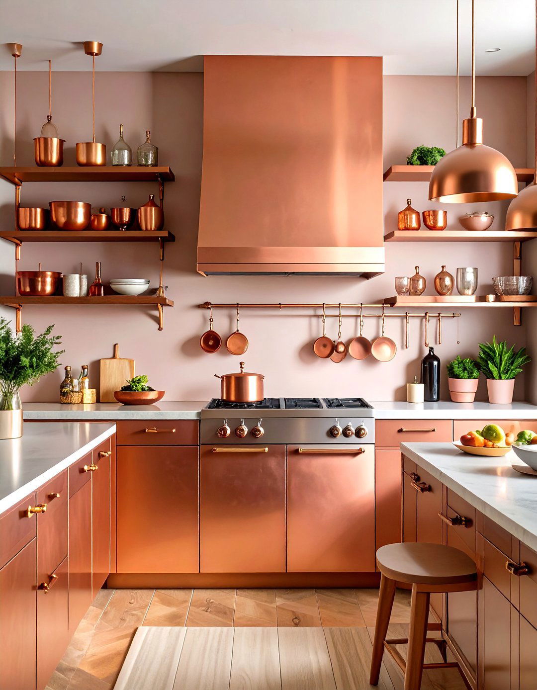 Mixed Finish Copper Elements - 24 black and copper kitchen ideas