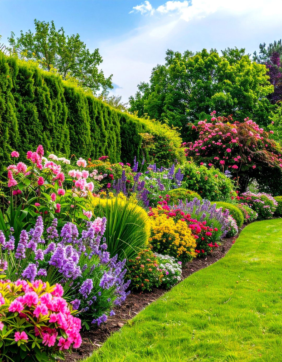 Mixed Flowering Hedge Dividers - 24 Garden Divider Ideas