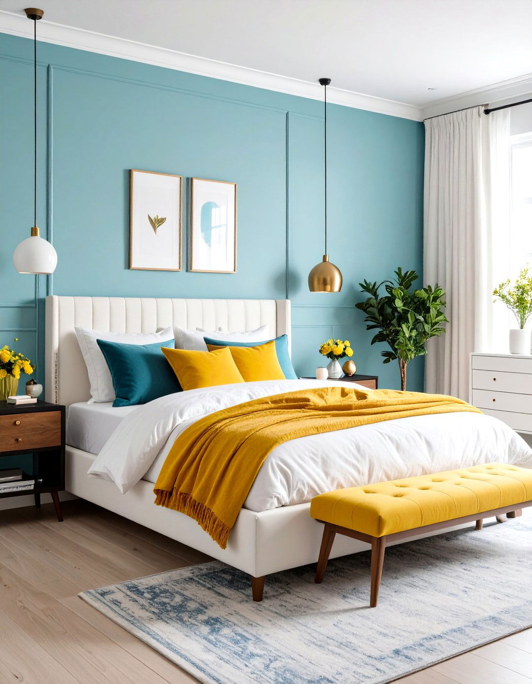 Mixed Furniture Styles Bedroom with Eclectic Charm - 24 Feminine Black and White Bedroom Ideas