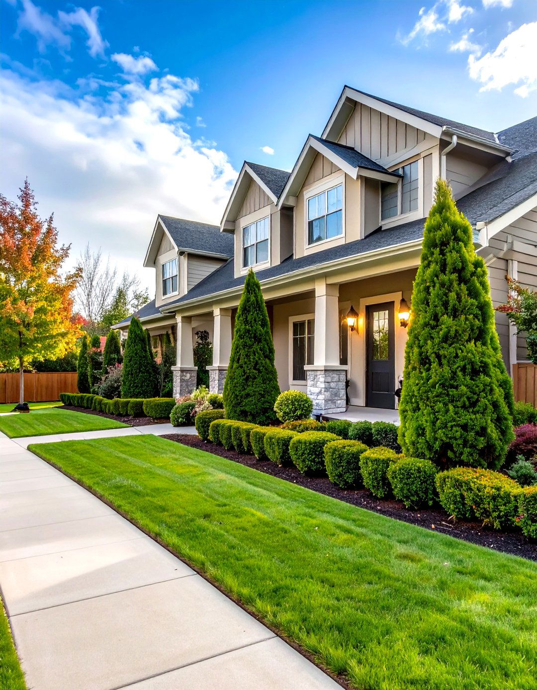 Mixed Height Foundation Boxwood Design - 24 Front Yard Boxwood Shrubs
