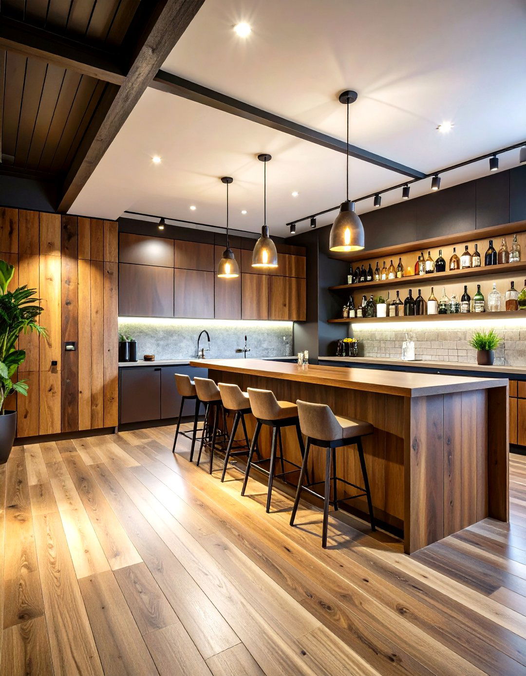 Mixed Material Accent Combinations - 24 Basement Wall Ideas