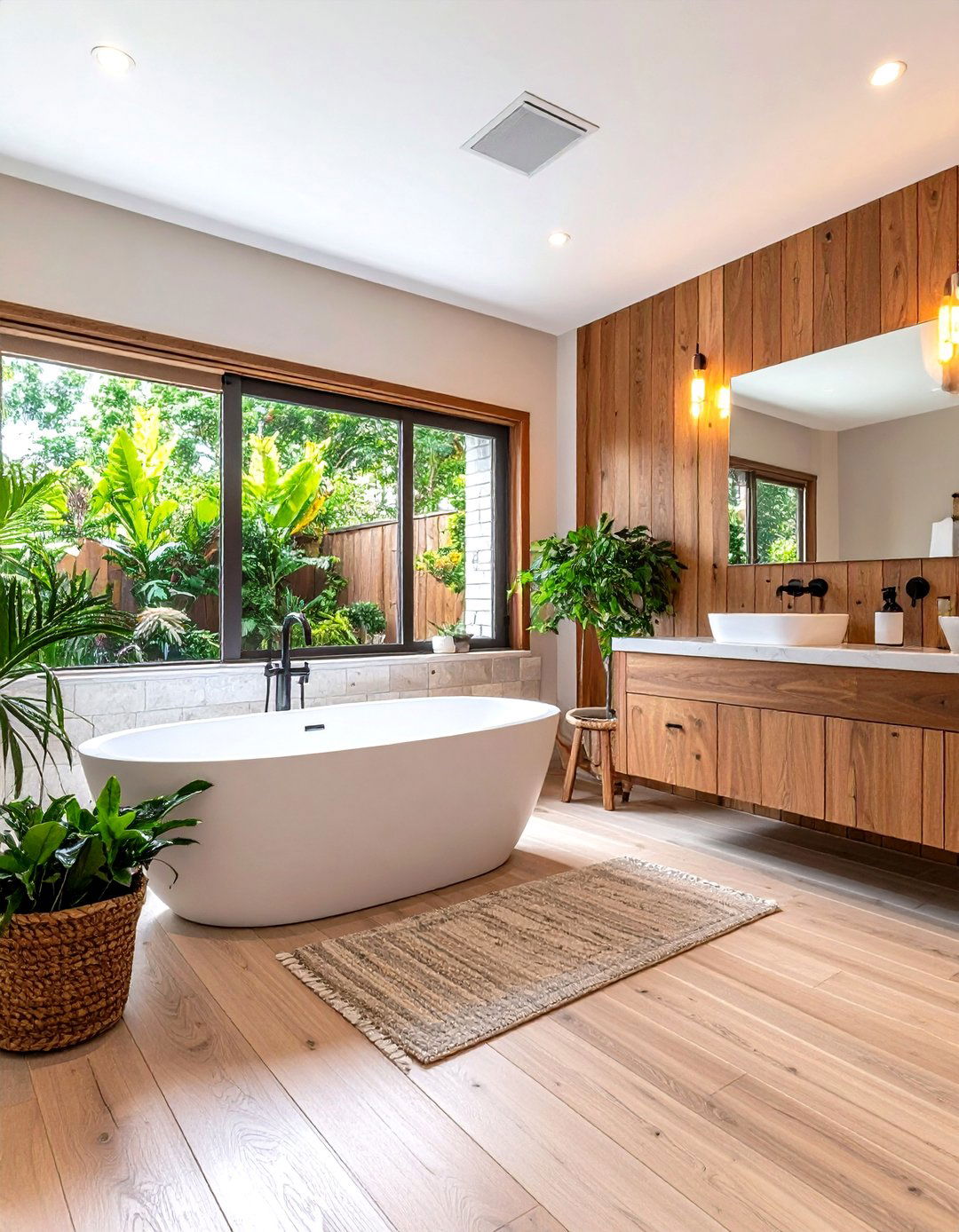 Mixed Material Beadboard Design - 24 Beadboard Bathroom Ideas