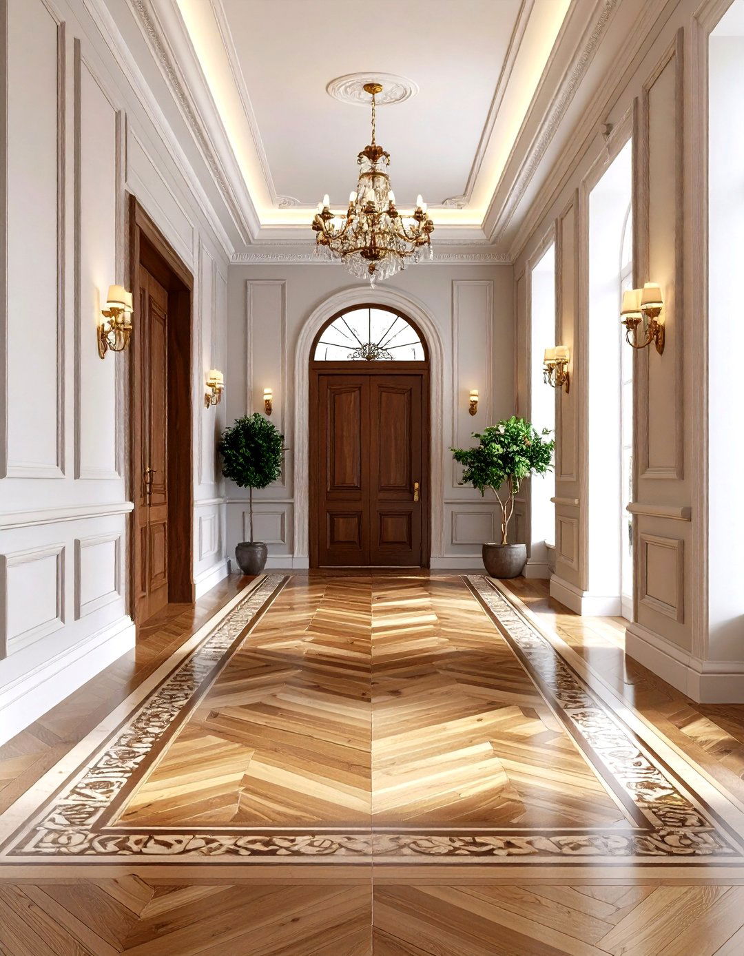 Mixed Material Border Details - 24 Wood Floor Ideas