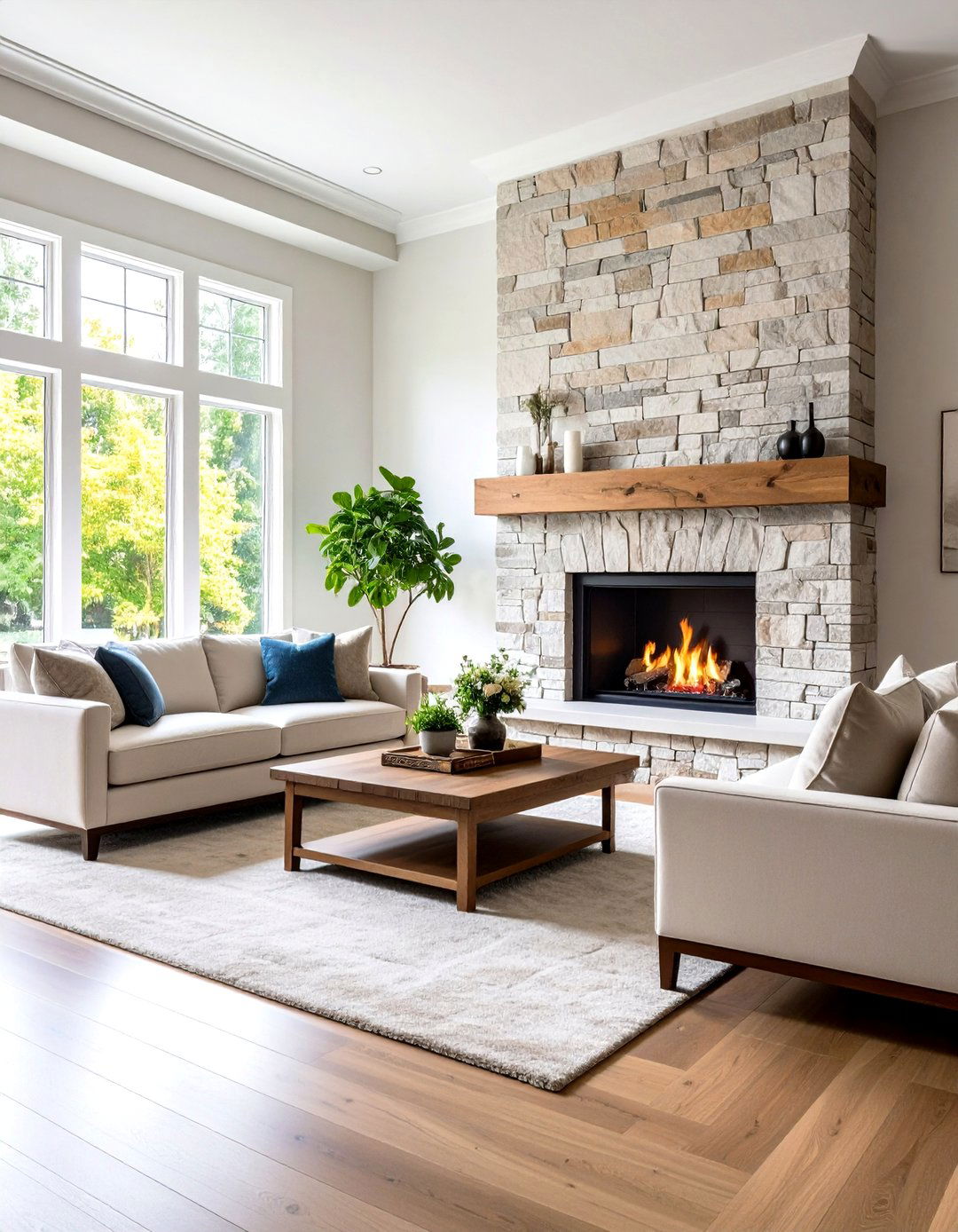 Mixed Material Combinations - 24 Fireplace Wall Ideas