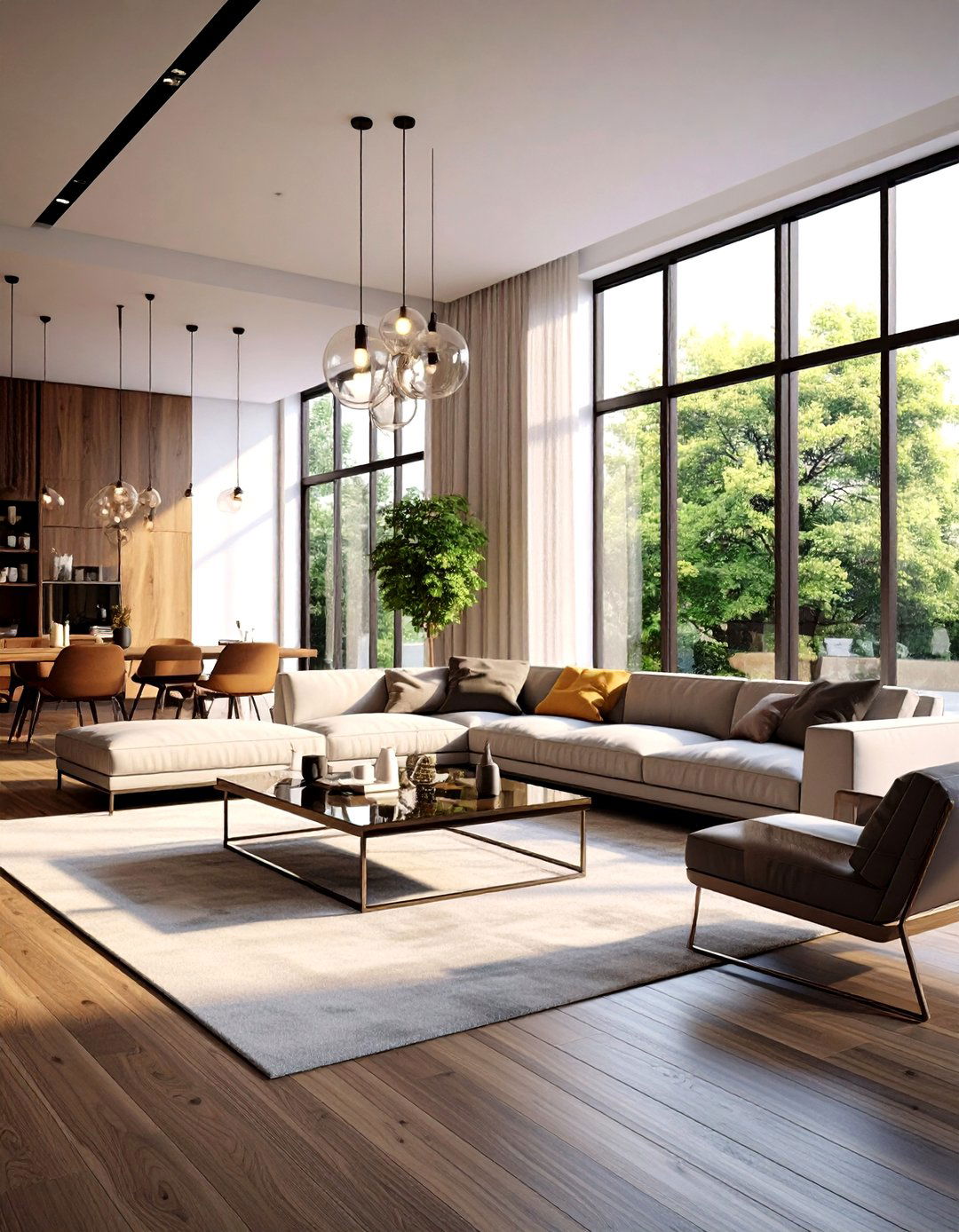 Mixed Material Contemporary Approach - 24 Dark Brown Floor Living Room Ideas