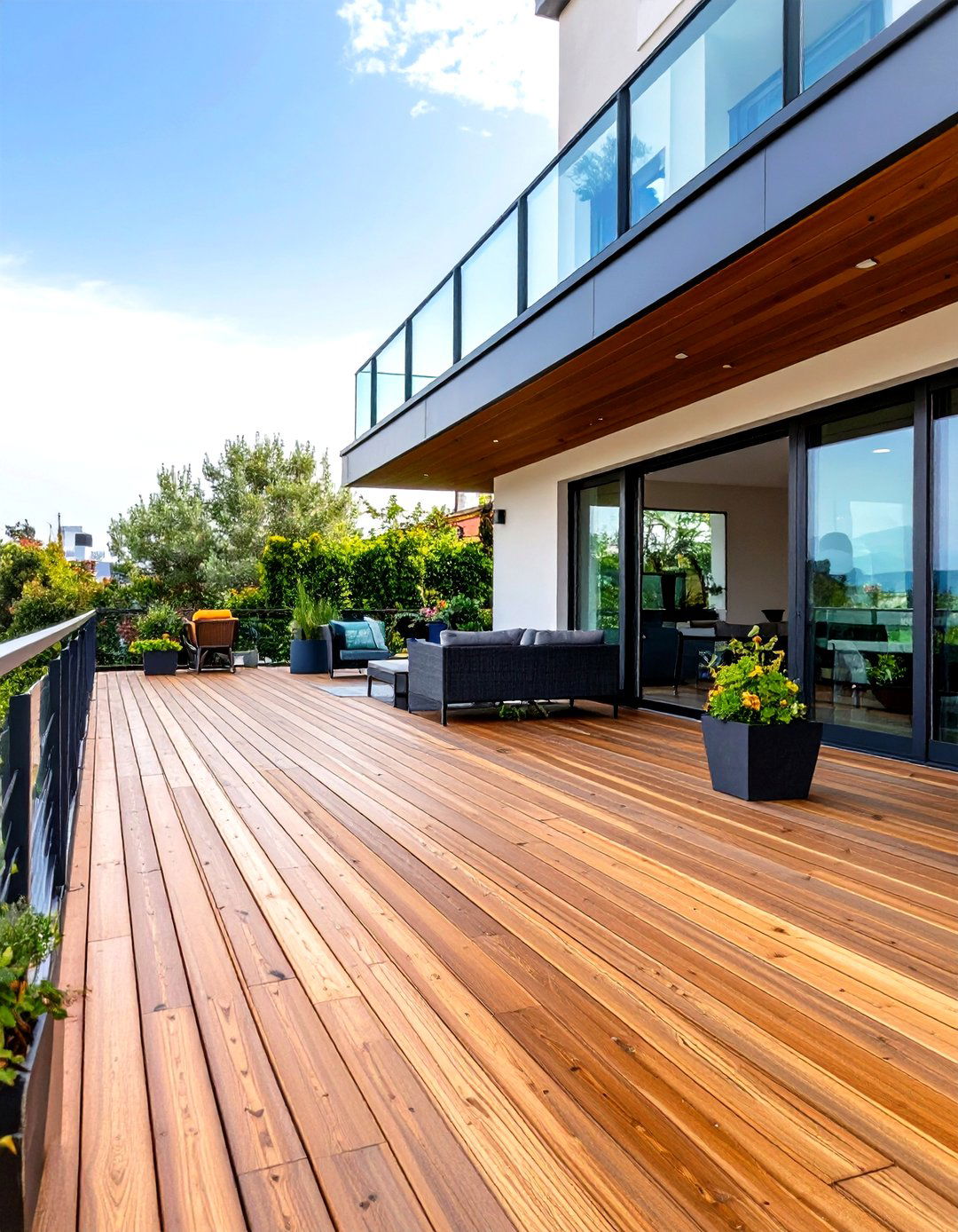 Mixed Material Contemporary Deck - 24 Wood Deck Ideas