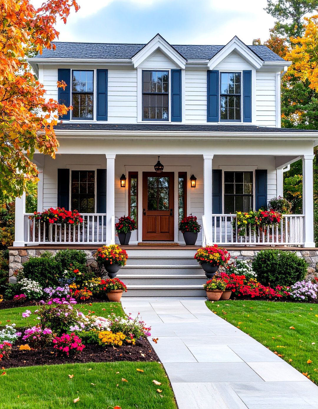 Mixed Material Contemporary Porch - 24 Small Cape Cod Front Porch Ideas
