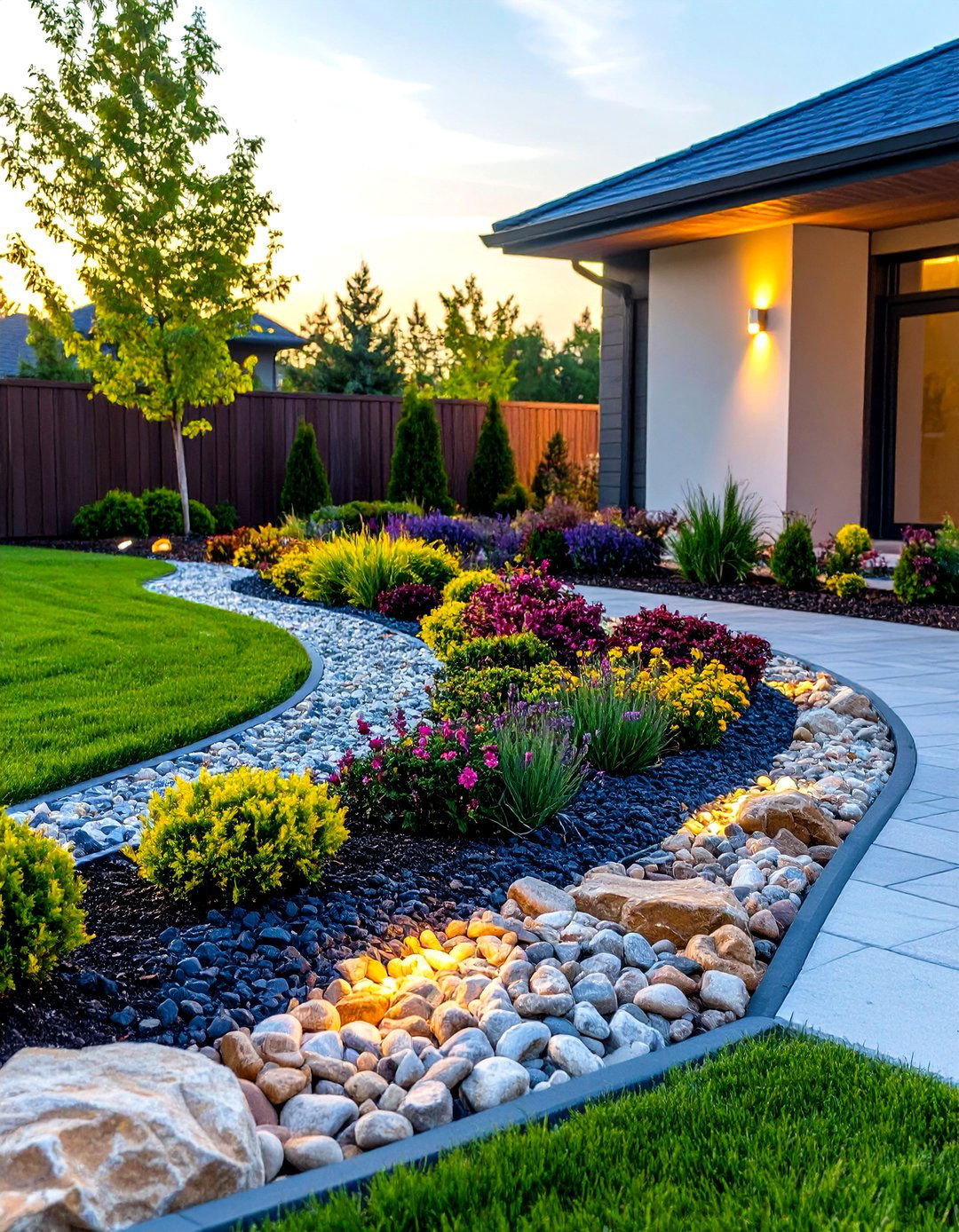 Mixed Material Creative Combination - 24 Gravel Driveway Edging Ideas