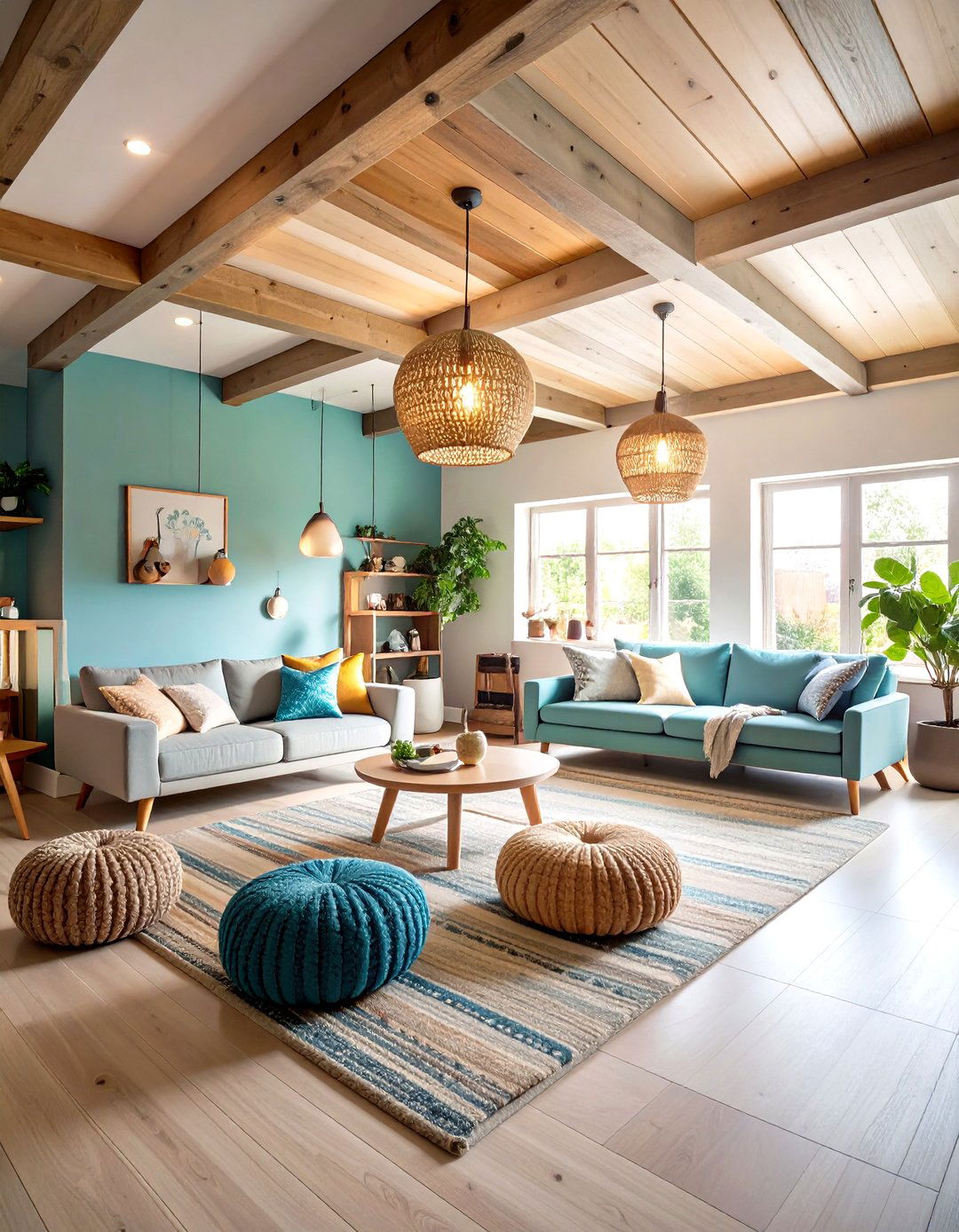 Mixed Material Eclectic Design - 24 Exposed Basement Ceiling Ideas