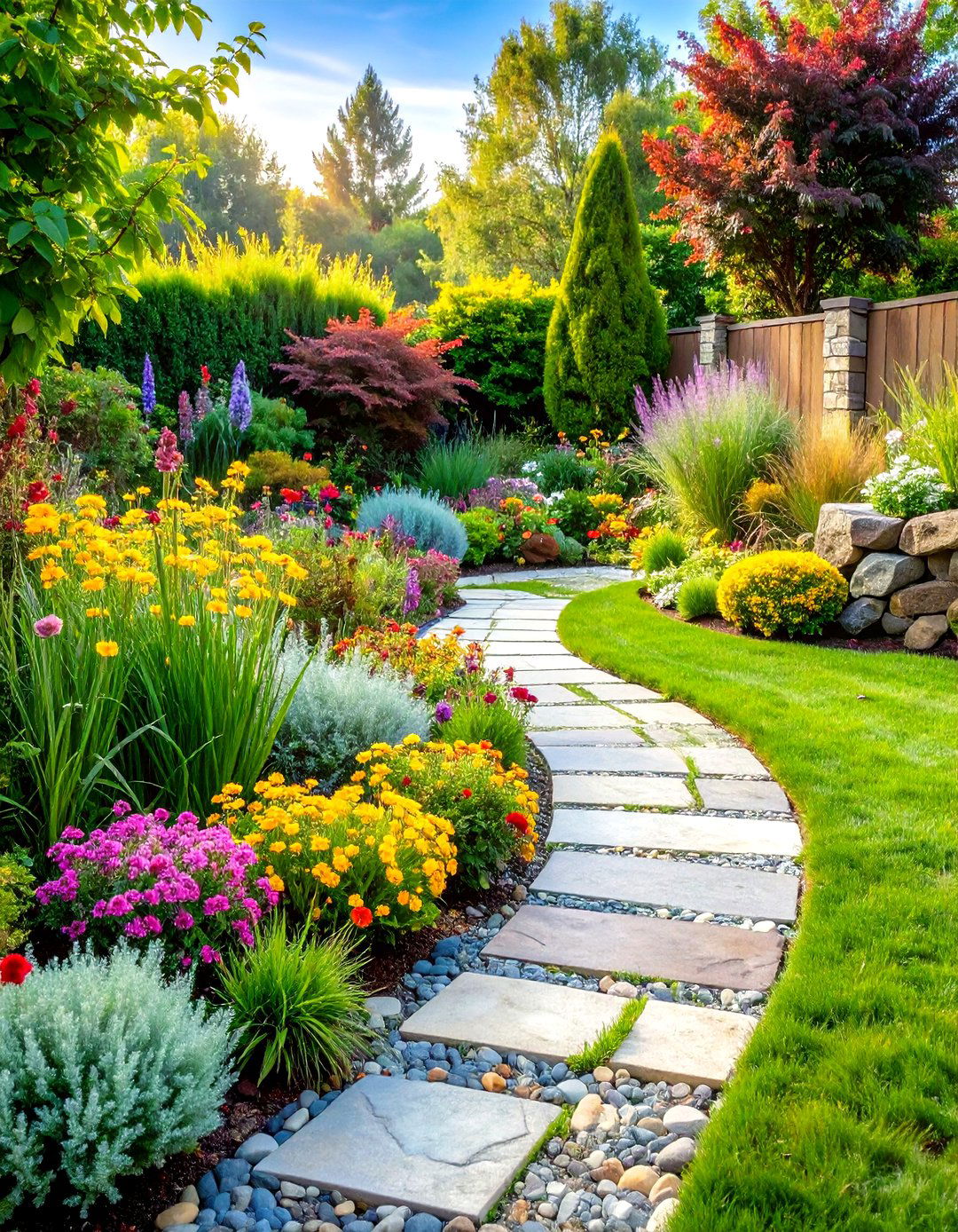 Mixed Material Garden Edging - 24 Modern Garden Edging Ideas