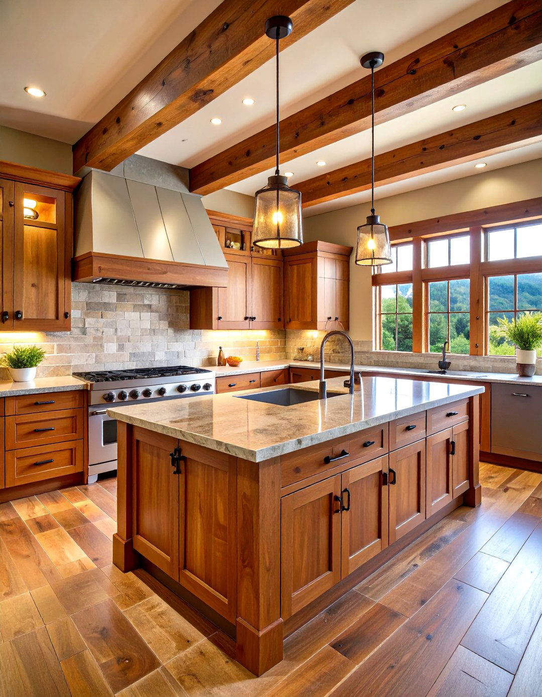 Mixed Material Kitchen - 24 Mountain House Kitchen Ideas