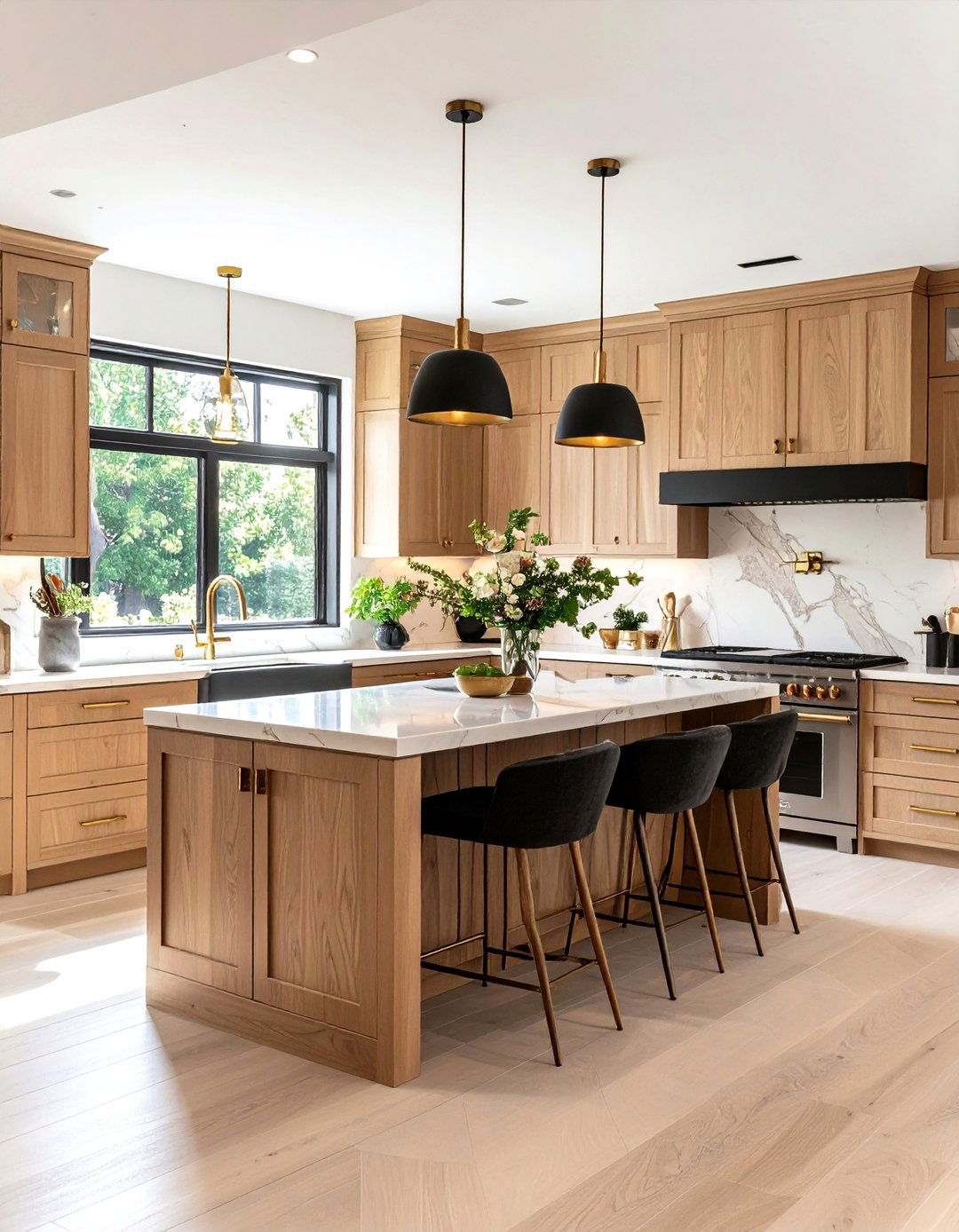 Mixed Material Luxury Kitchen - 24 black and beige kitchen ideas