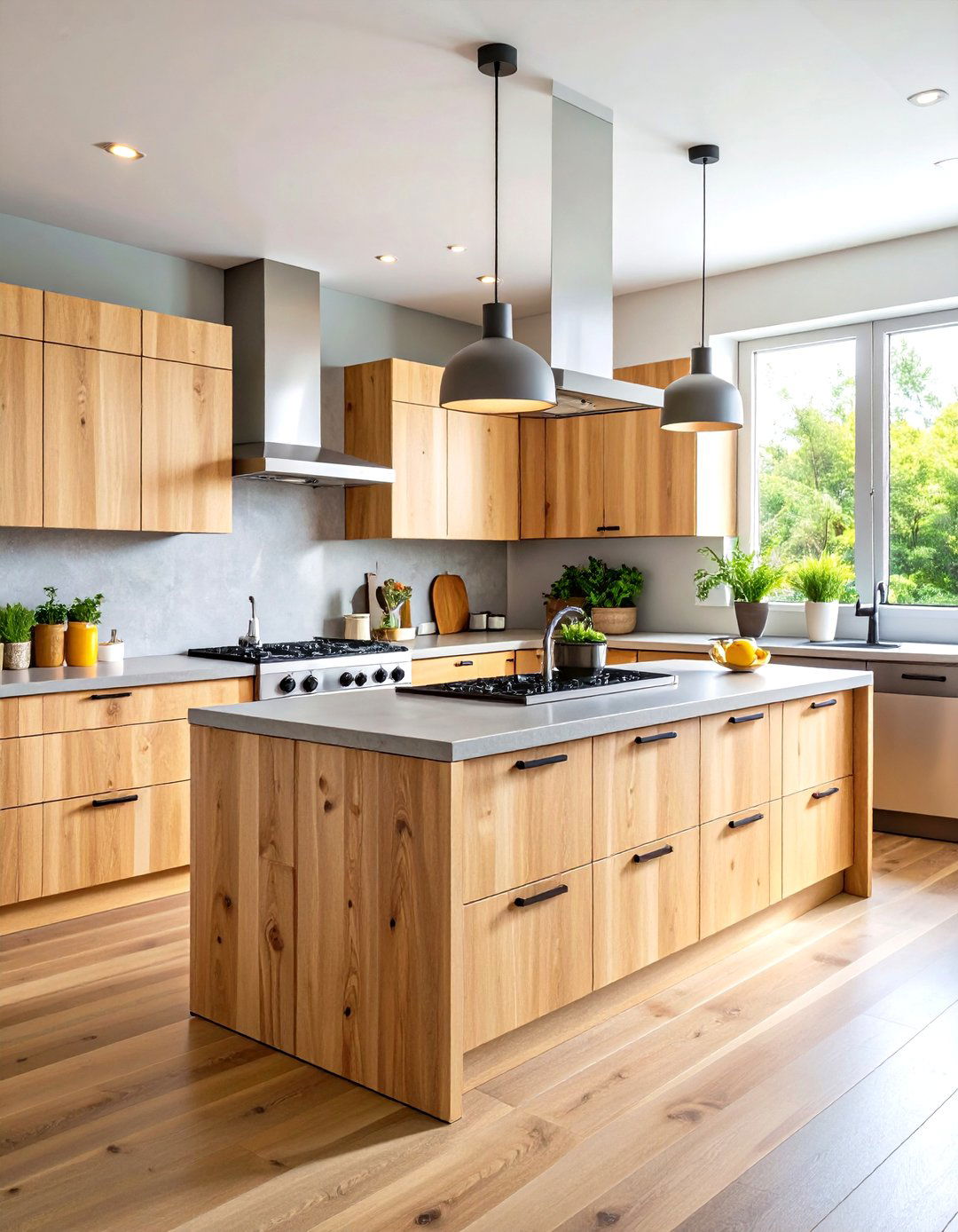 Mixed Material Modern Kitchen - 24 Kitchens With Light Wood Cabinets