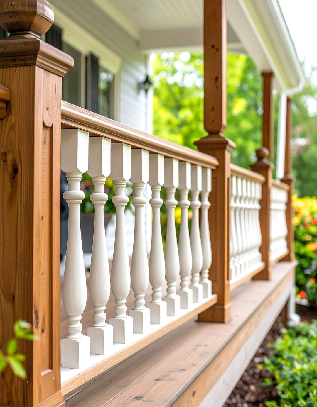 Mixed Material Porch Railing - 24 Porch Railing Ideas