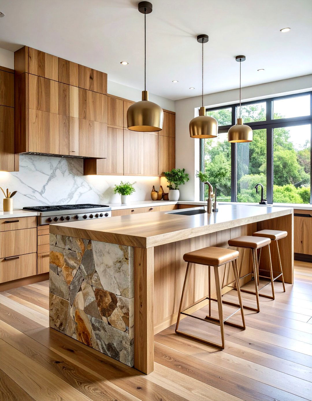 Mixed Material Textural Bar - 24 Kitchen Bar Ideas