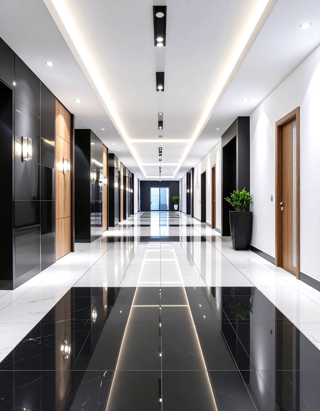 Mixed Material Texture Play - 24 Black and White Hallway Ideas