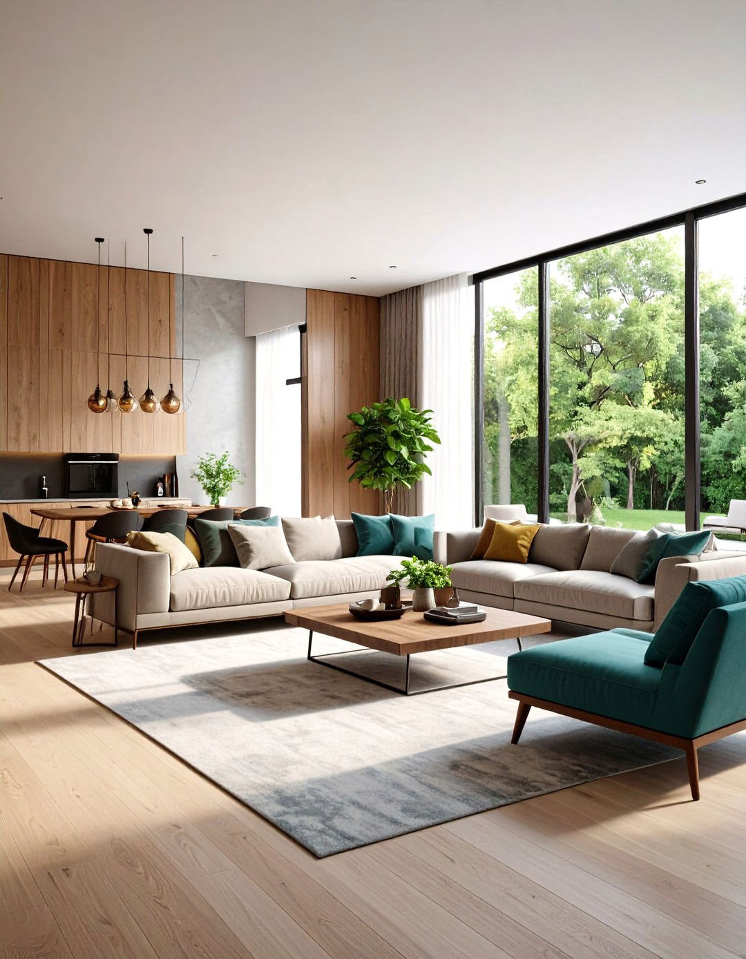 Mixed Materials Contemporary Living Room - 24 Contemporary Interior Design Style Ideas