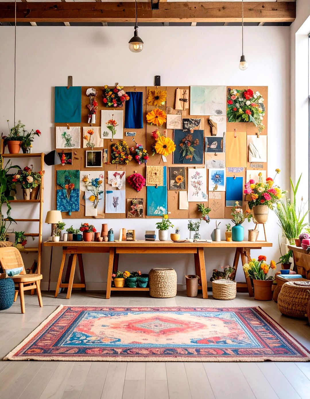 Mixed Media Collage Installation - 24 Boho Wall Decor Ideas