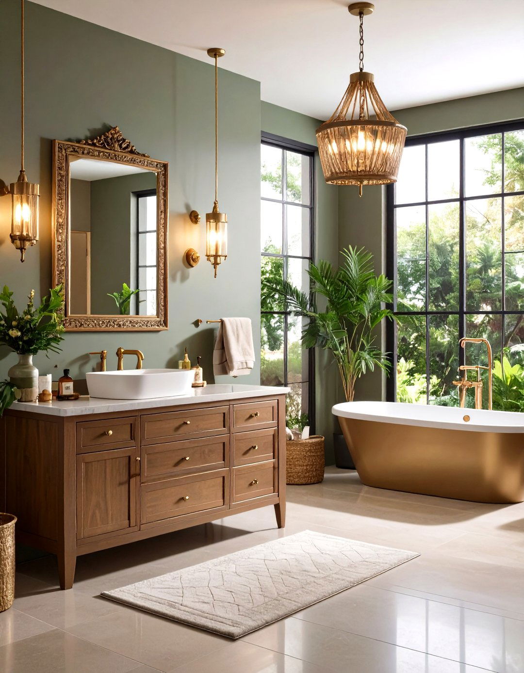Mixed Metal Bathroom Sophistication - 24 Neutral Bathroom Ideas
