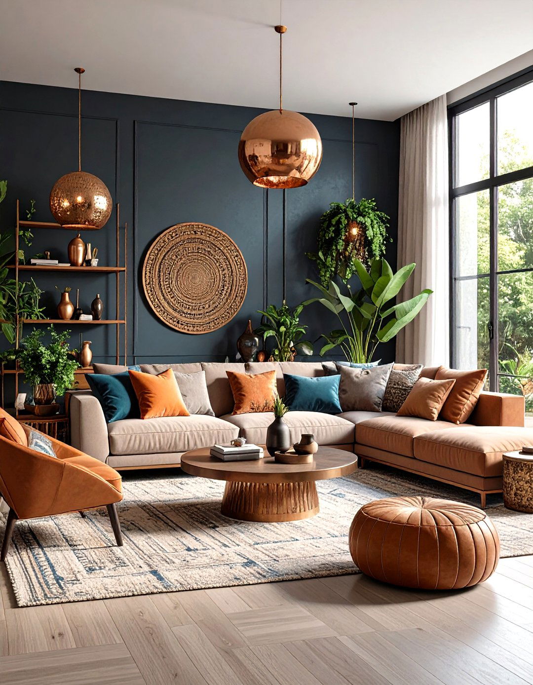 Mixed Metal Boho Glamour Living Room - 24 Moody Boho Living Room Ideas