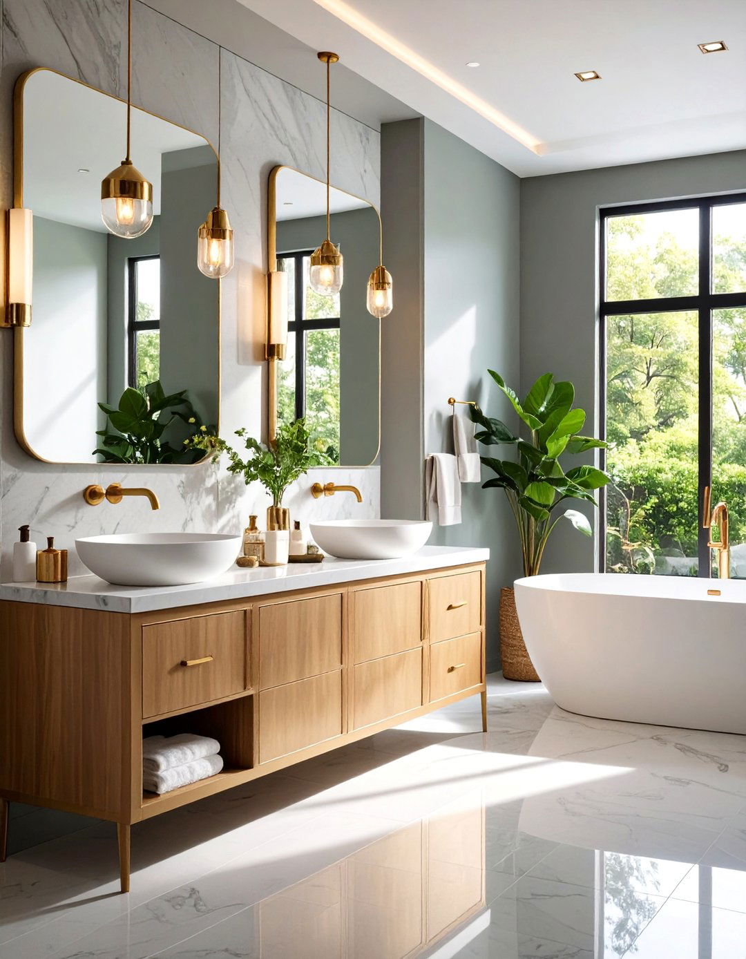 Mixed Metal Finish Combinations - 24 Art Deco Bathroom Ideas