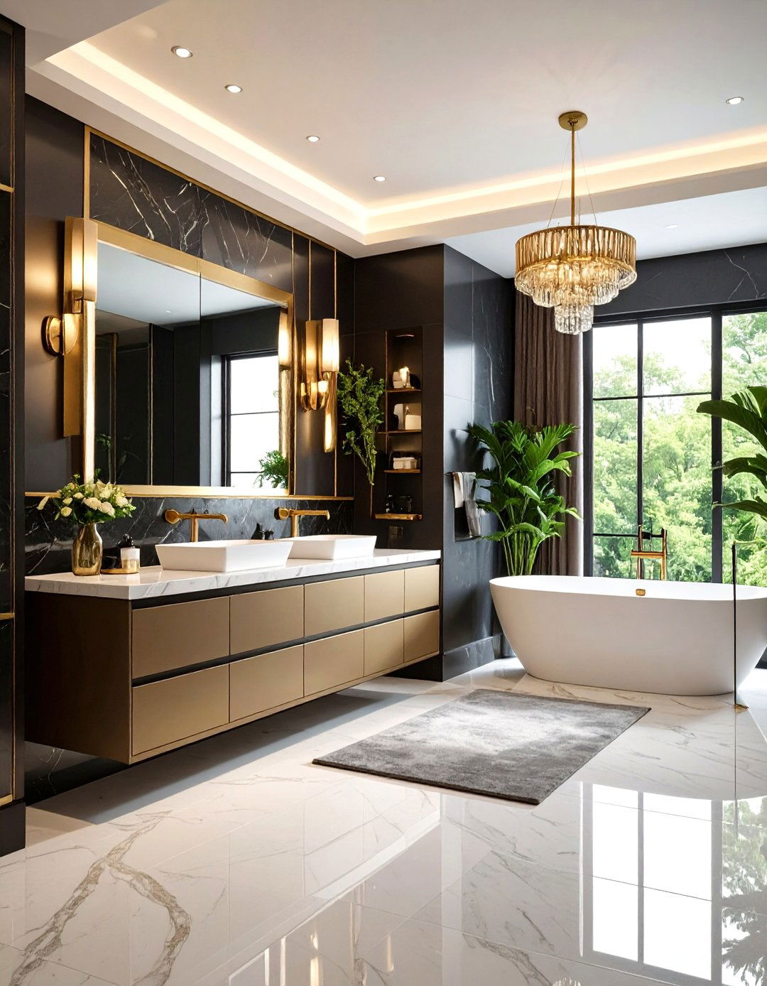 Mixed Metal Finishes - 24 Small Master Bathroom Ideas