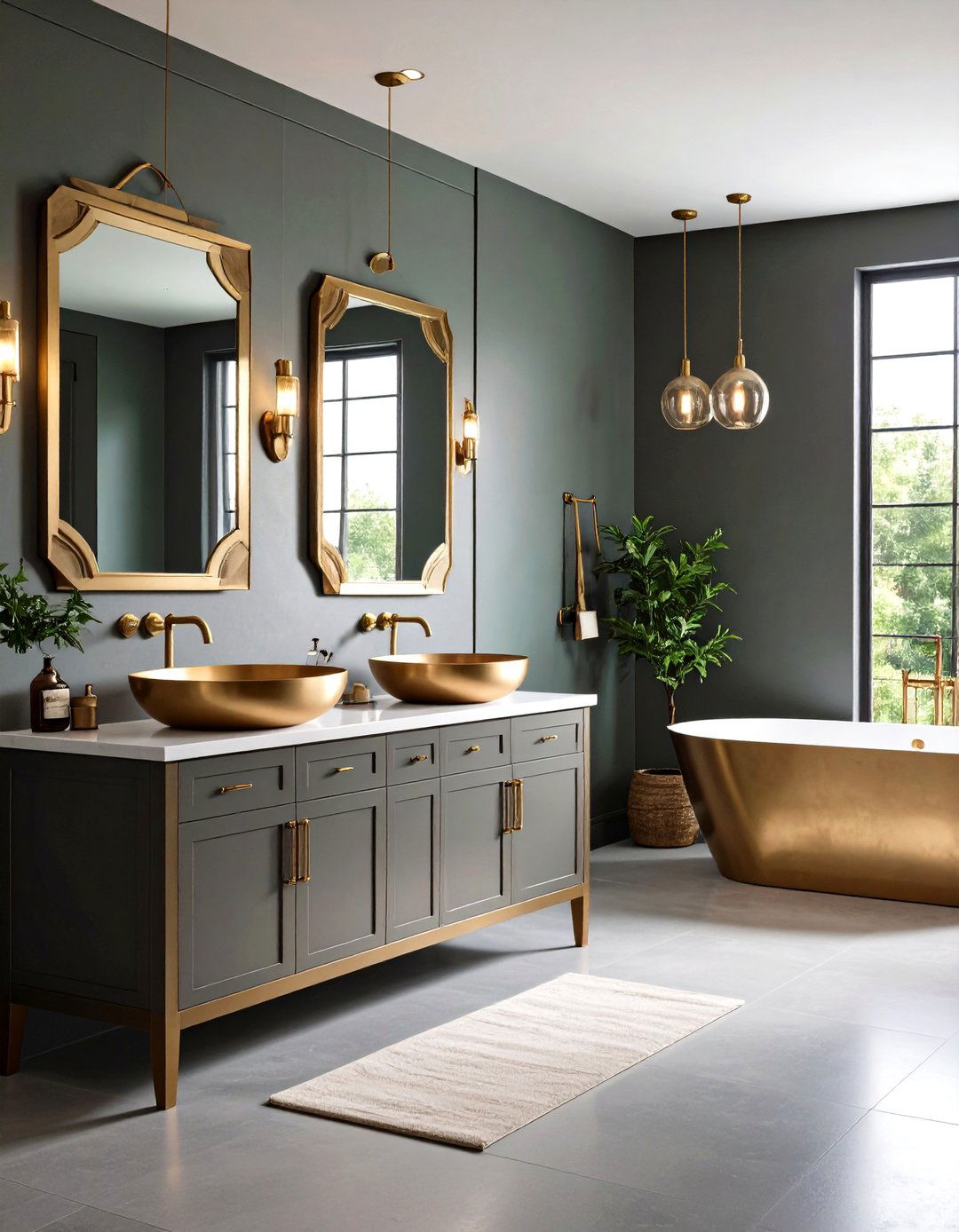 Mixed Metal Finishes Bathroom - 24 Country Bathroom Ideas