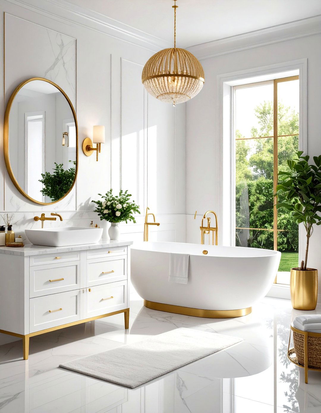 Mixed Metal Hardware Combination - 24 Small White Bathroom Ideas