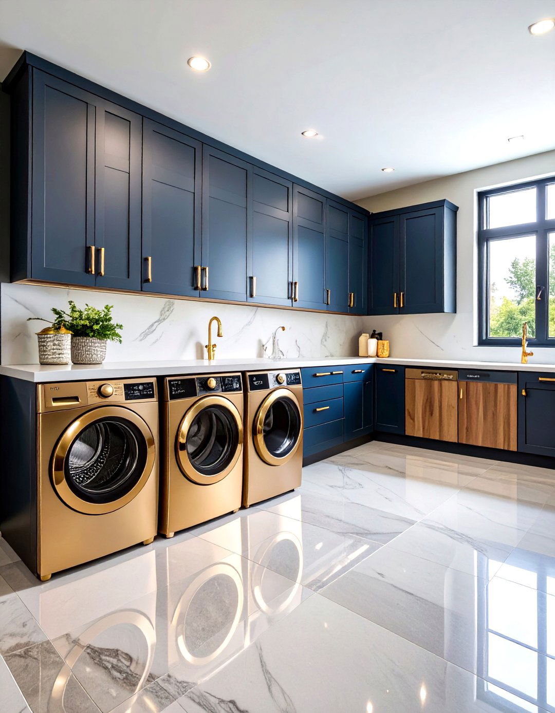 Mixed Metal Hardware Combinations - 24 dark & moody laundry room ideas