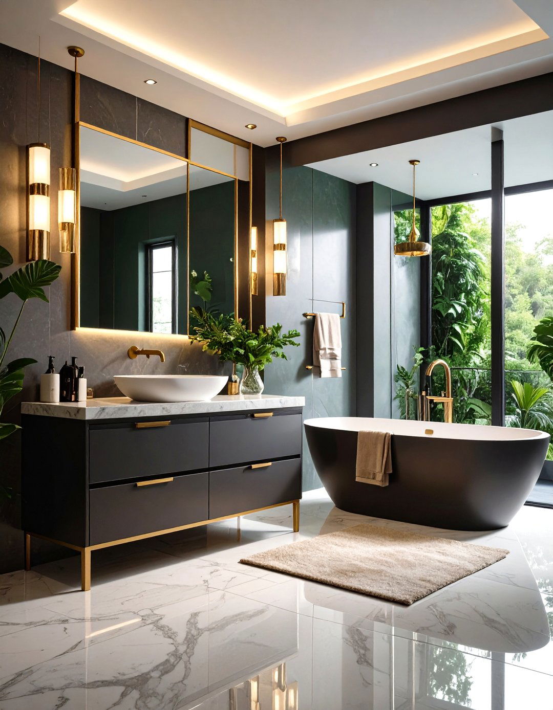 Mixed Metal Hardware Sophistication - 24 Elegant Bathroom Decor Ideas