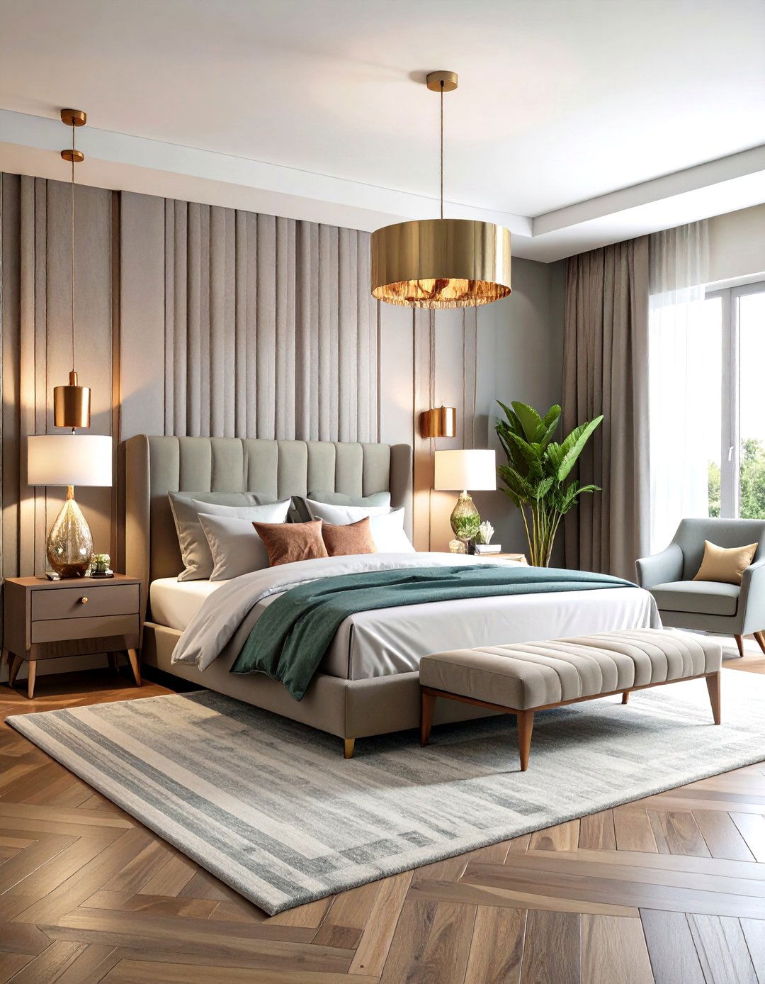 Mixed Metal Sophistication - 24 Bedroom Decor Ideas