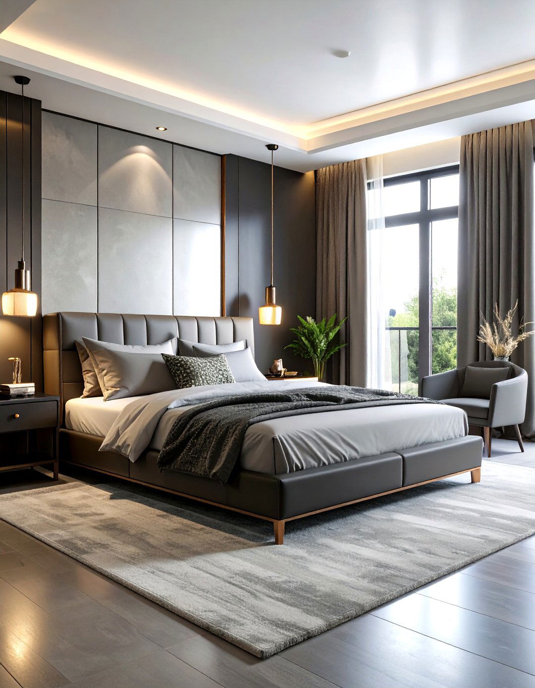 Mixed Metallic Bedroom - 24 Black and Silver Bedroom Ideas