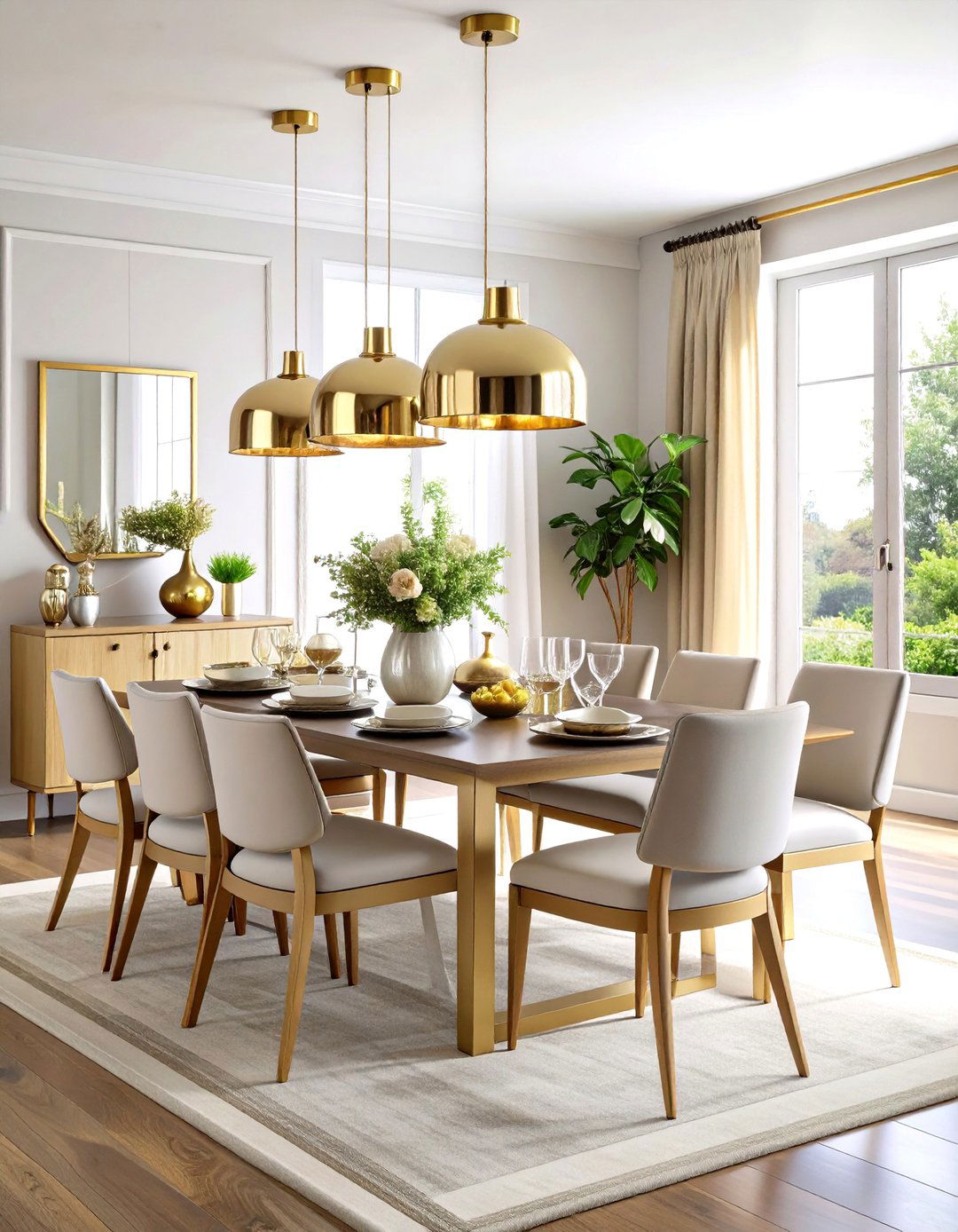 Mixed Metallic Finishes - 24 Glam Dining Room Ideas