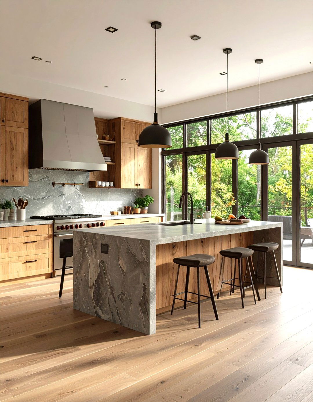Mixed Natural Textures - 24 Organic Kitchen Design Ideas
