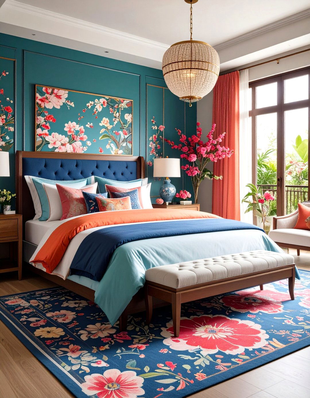 Mixed Pattern Chinoiserie Bedroom - 24 Chinoiserie Bedroom Ideas