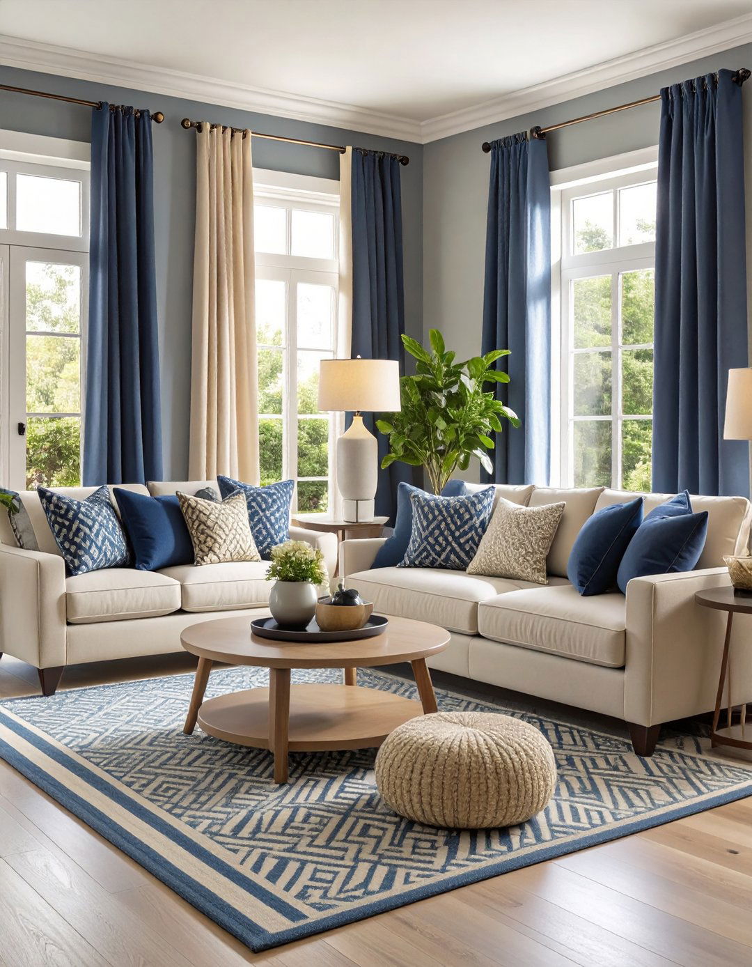 Mixed Pattern Living Room - 24 Pottery Barn Living Room Ideas