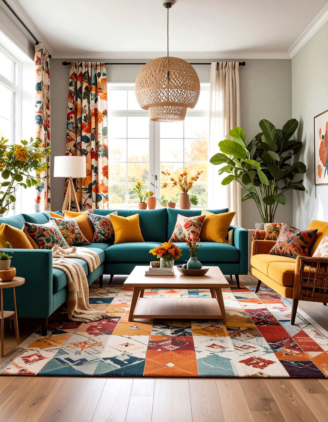 Mixed Patterns Fall Living Room - 24 Fall Living Room Ideas